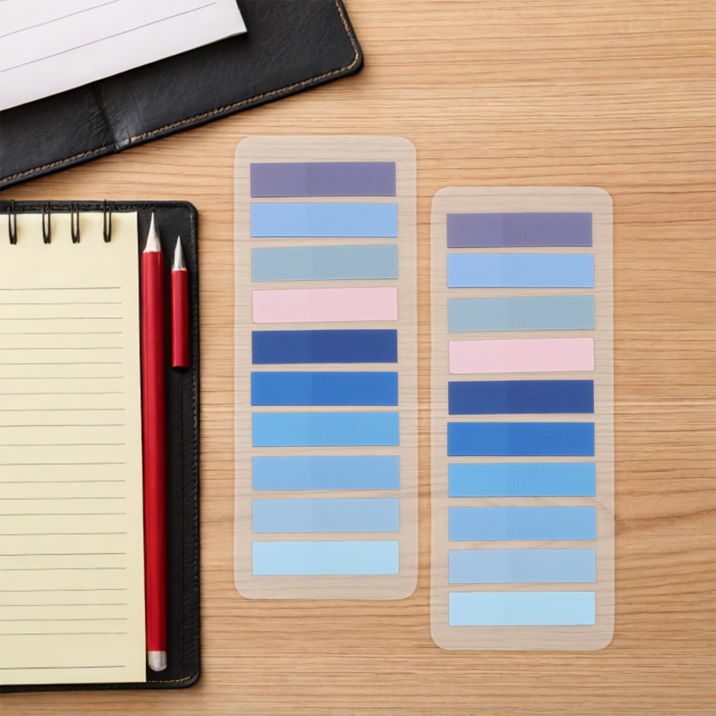 10 Pads Transparent Index Tags Multi-colored Tabs Label Paper Holder Adhesive