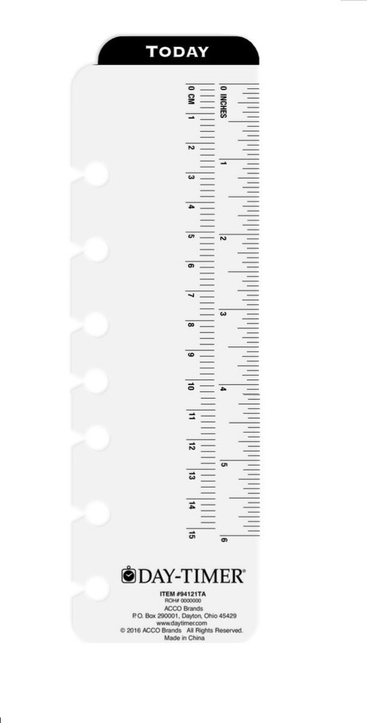 Day-Timer Organizer Planner Snap In Page Locator Marker Ruler, Today Drop-Down