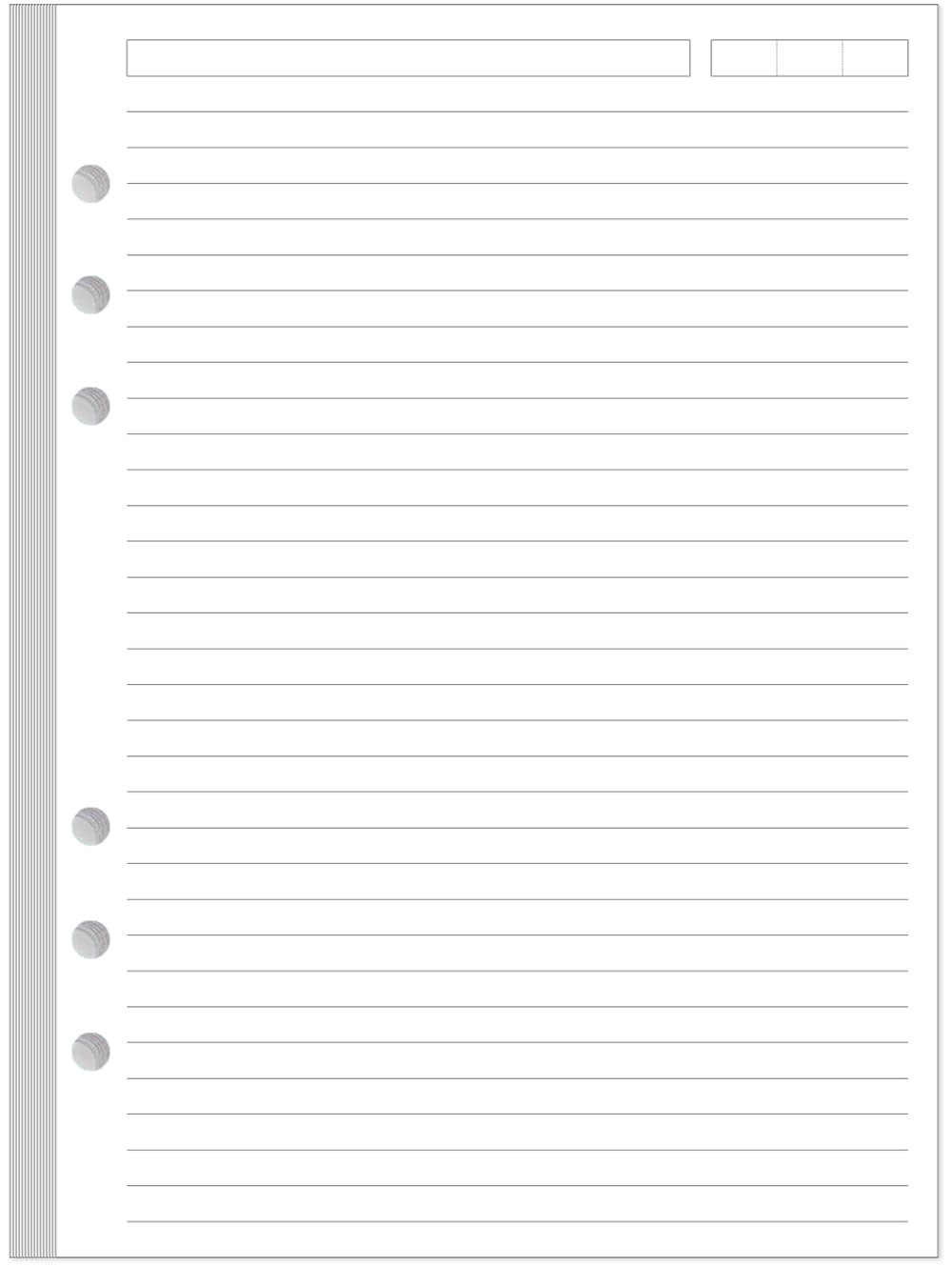 A5 6-Hole Lined Paper Refills – 100 Sheets Loose Leaf for Planners, 100 gsm