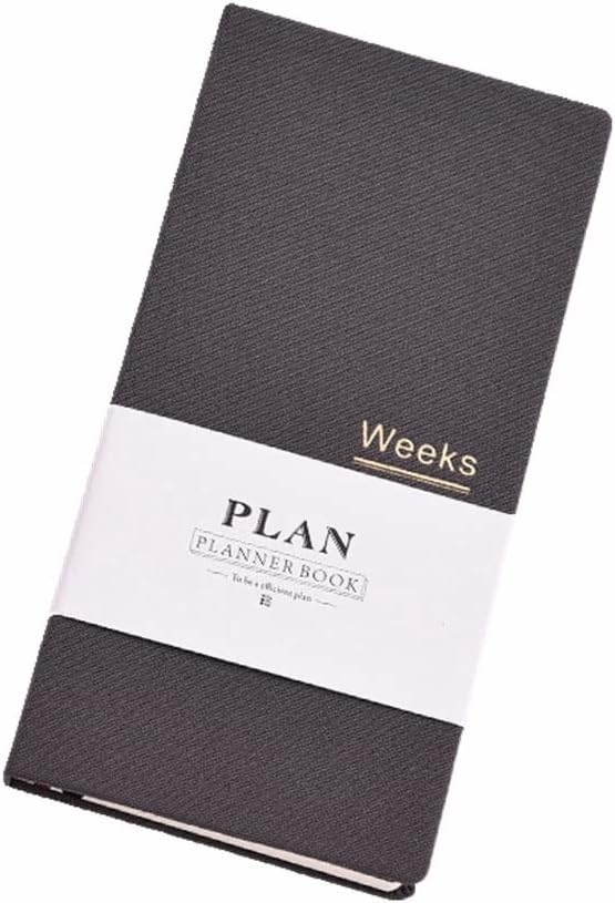 Undated Gray A6 Pocket Planner with 144 Pages, 2 Ribbons, 2021
