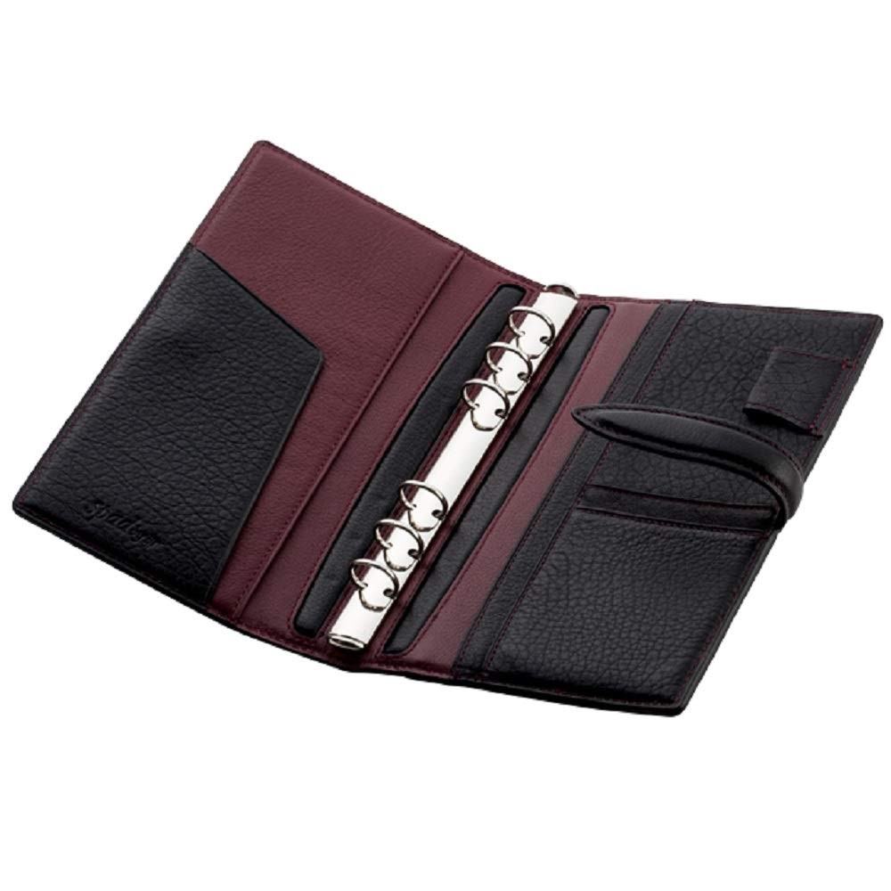 SPAD YAK Leather System Planner, Bible Size, 16mm Belt, Black x Wine