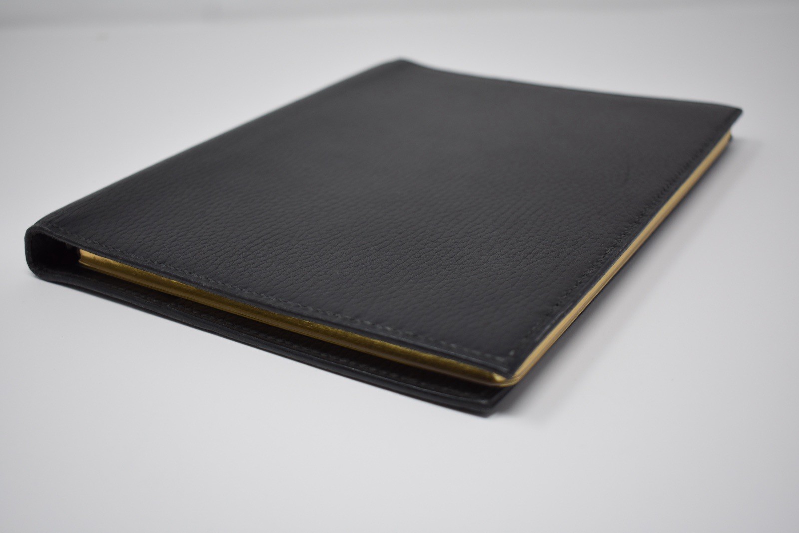 Hermes Vintage Black Calf Skin Leather Notebook/Agenda Holder