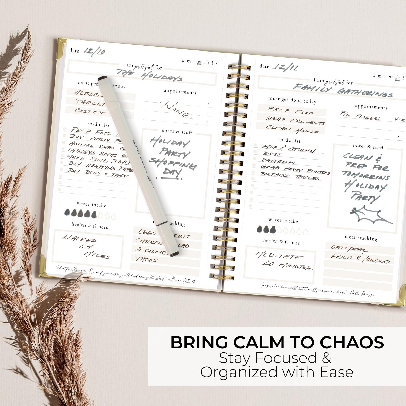 Beautiful To Do List Notebook 2026 (8.5 x 6.4 inches X 8.5 inches, Beige