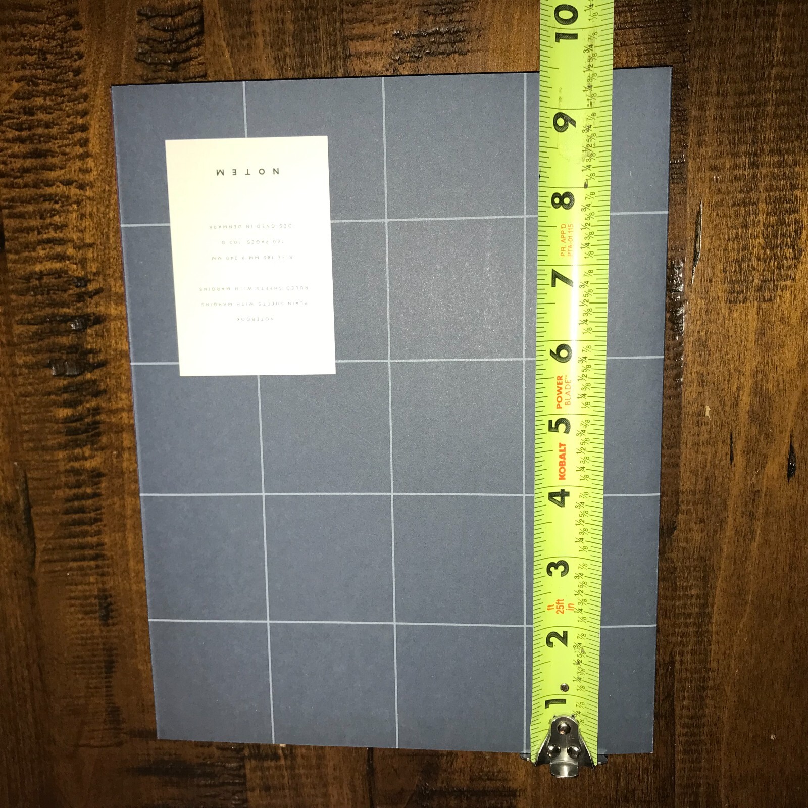 New Writing Journal Notebook, Blue Gray Grid, Blank, Notem Brand 160 Pages