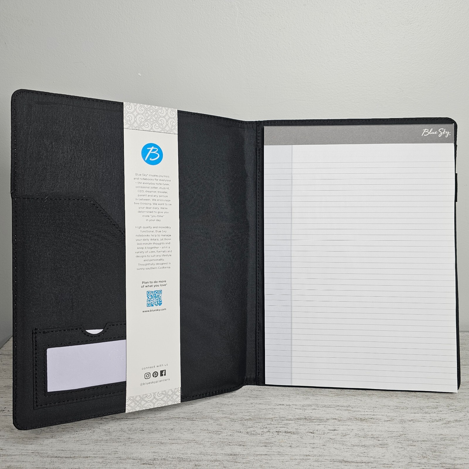 BLUE SKY Professional Padfolio Portfolio Organizer w/ Notepad & Leather Cover