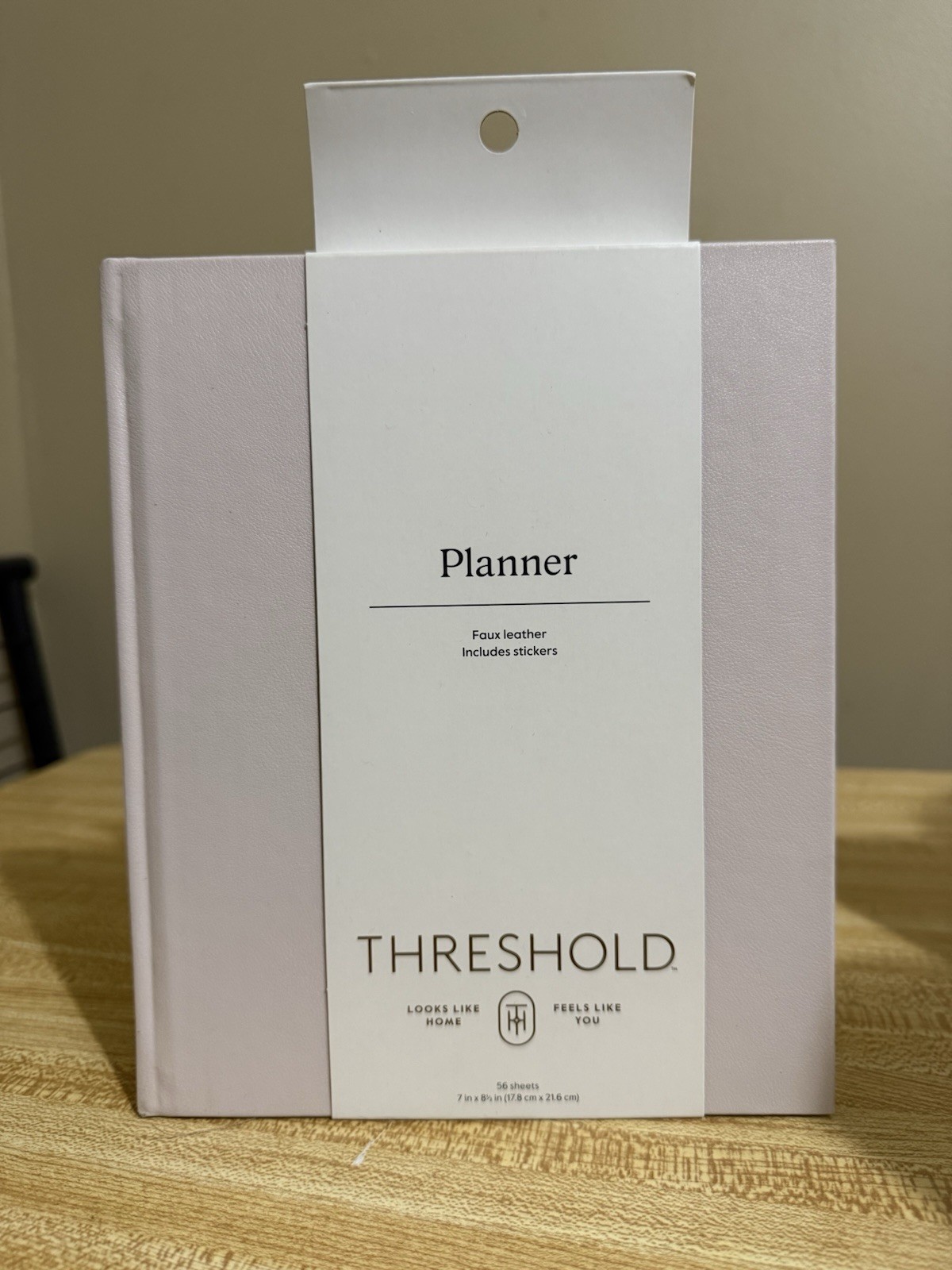 Undated Threshold Faux Leather Planner 7 In X 8 1/2 In (56 Sheets), New Pink