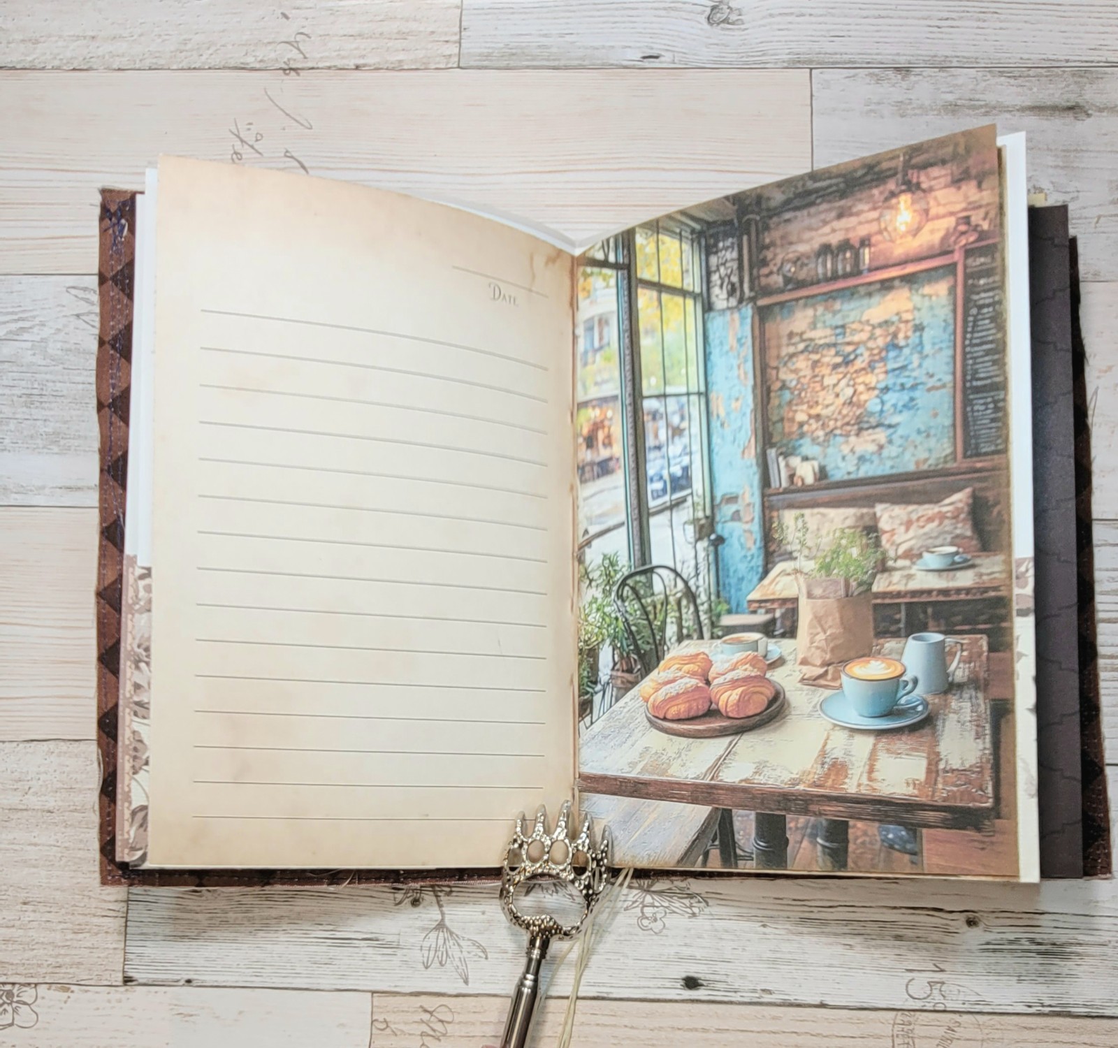 Coffe Junk Journal Kit – Cafe latte with embellishment kit Included