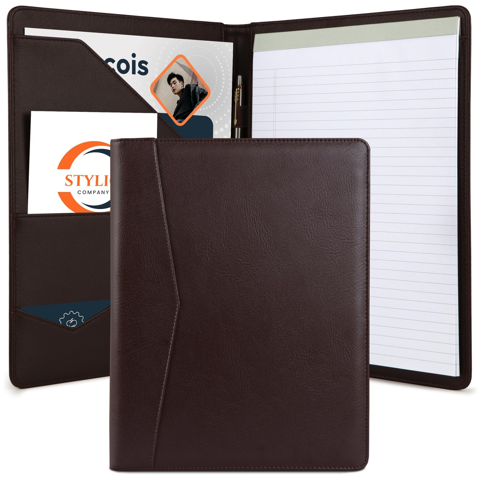 Padfolio Portfolio Organizer Binder (Walnut Color) | Interview Resume Folder,…