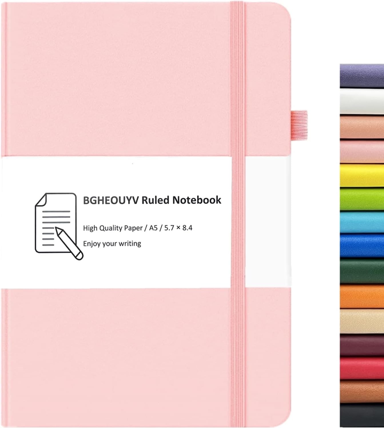 Durable A5 Notebook with 160 College Ruled Pages – Minimalist Leather Design