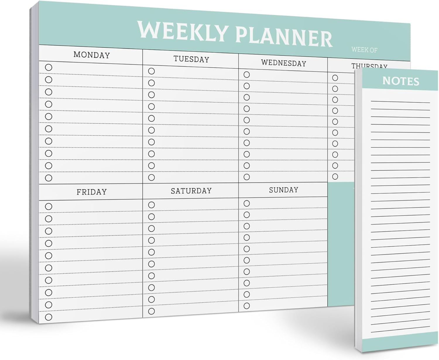 Large Weekly Planning Pad and Matching Notepad, 52 Letter Size Tear-Off Sheets