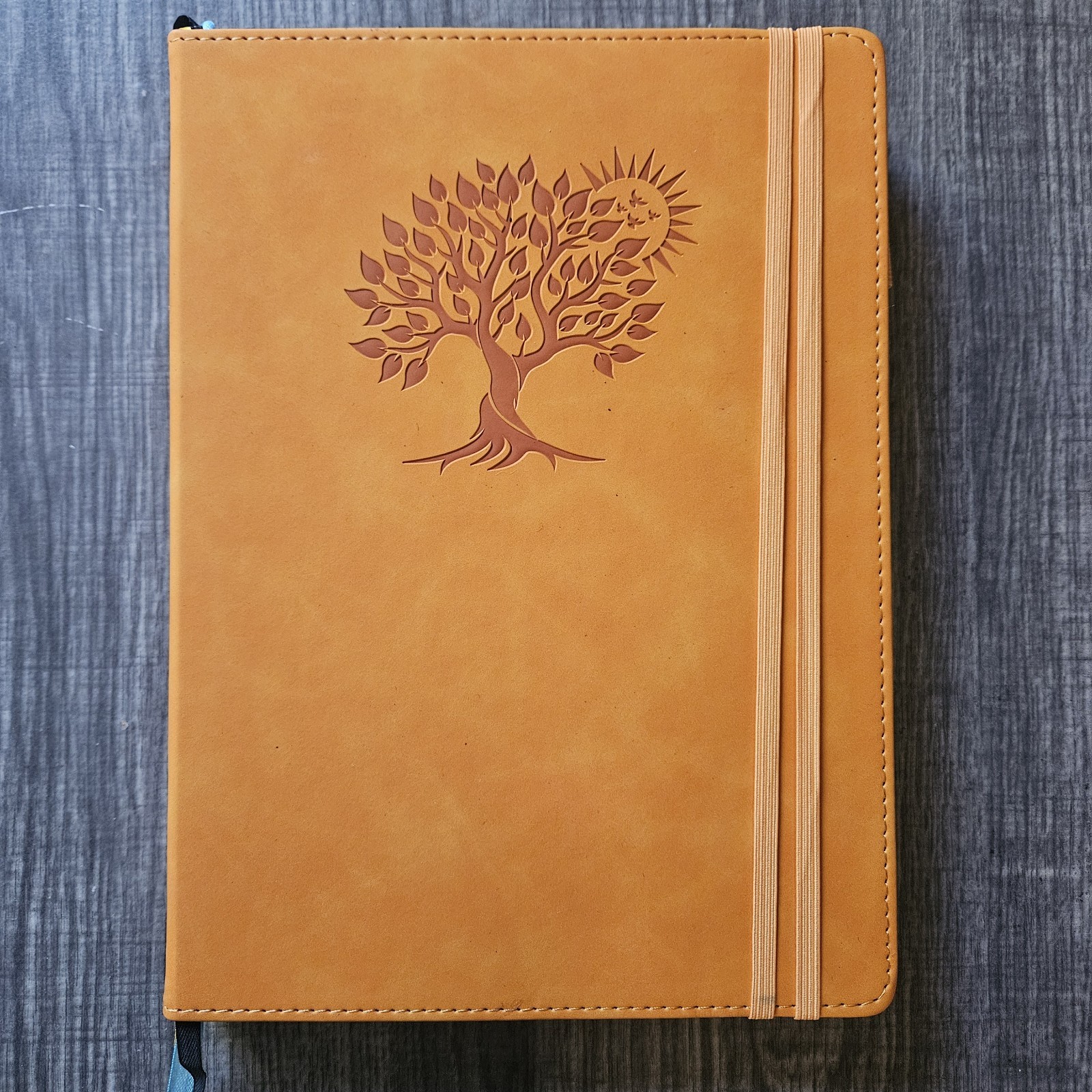 Tree of Life Faux Leather Journal Lined Pages Ribbon Bookmarks Elastic Closure