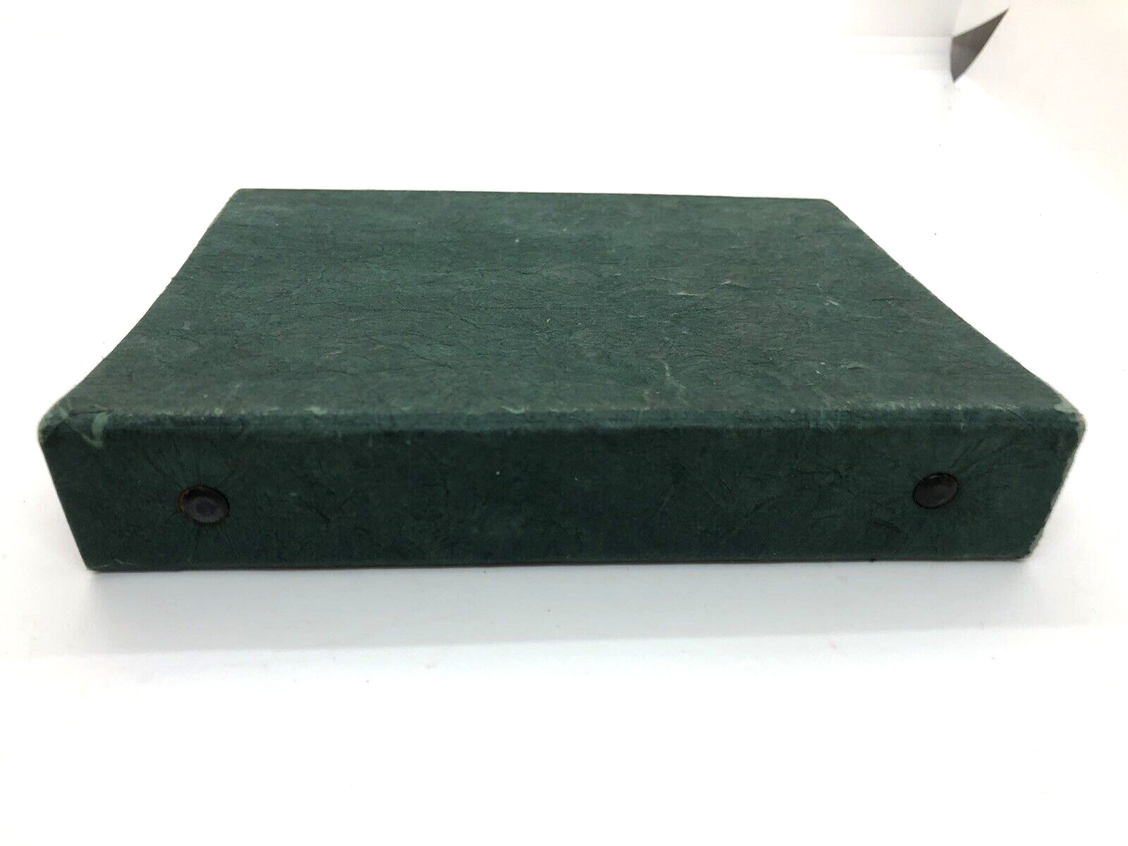 GREEN PAPERED REPERTOIRE ADDRESS BOOK 5X6 PAPIER MACHE CORRESPONDENCE HAND MADE