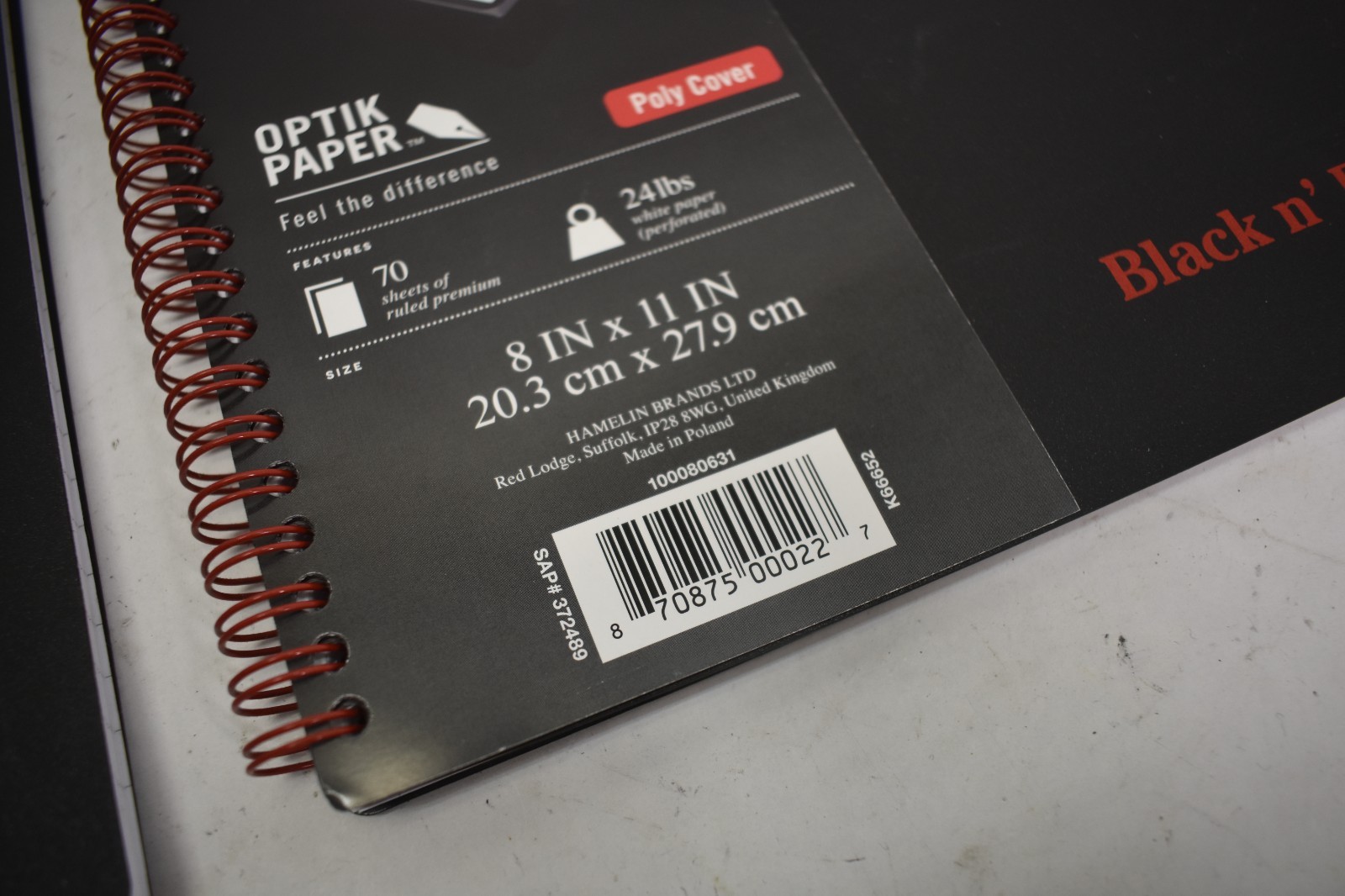 Lot Of 2 Black N’ Red Poly Cover Twin Wire Notebooks 70 Sheets 8″ x 11″