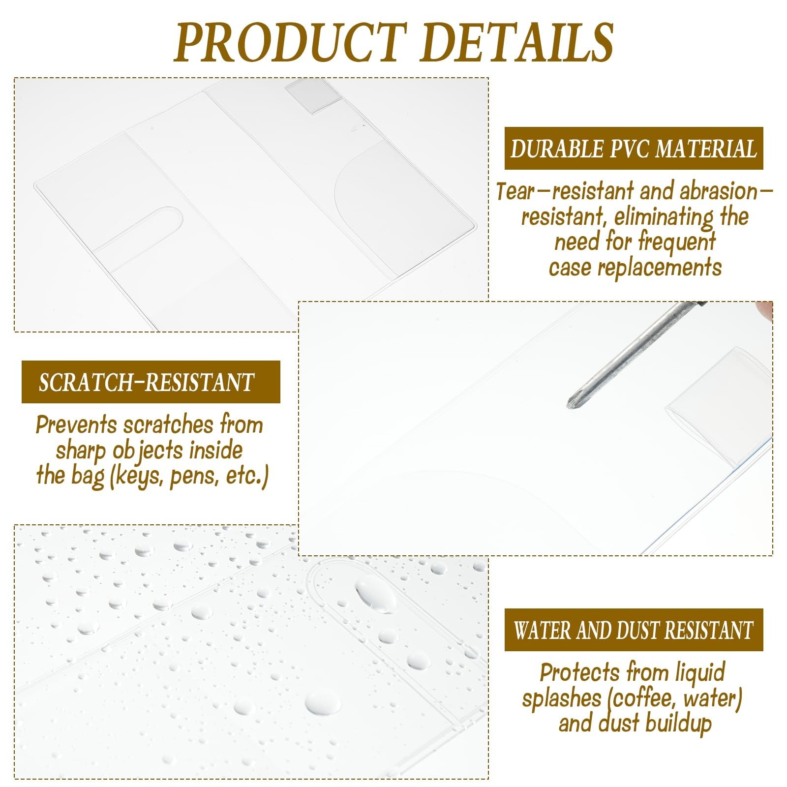 4-Pack Weekly Planner Cover Protectors – 8”x7.6” Waterproof Clear Sleeves