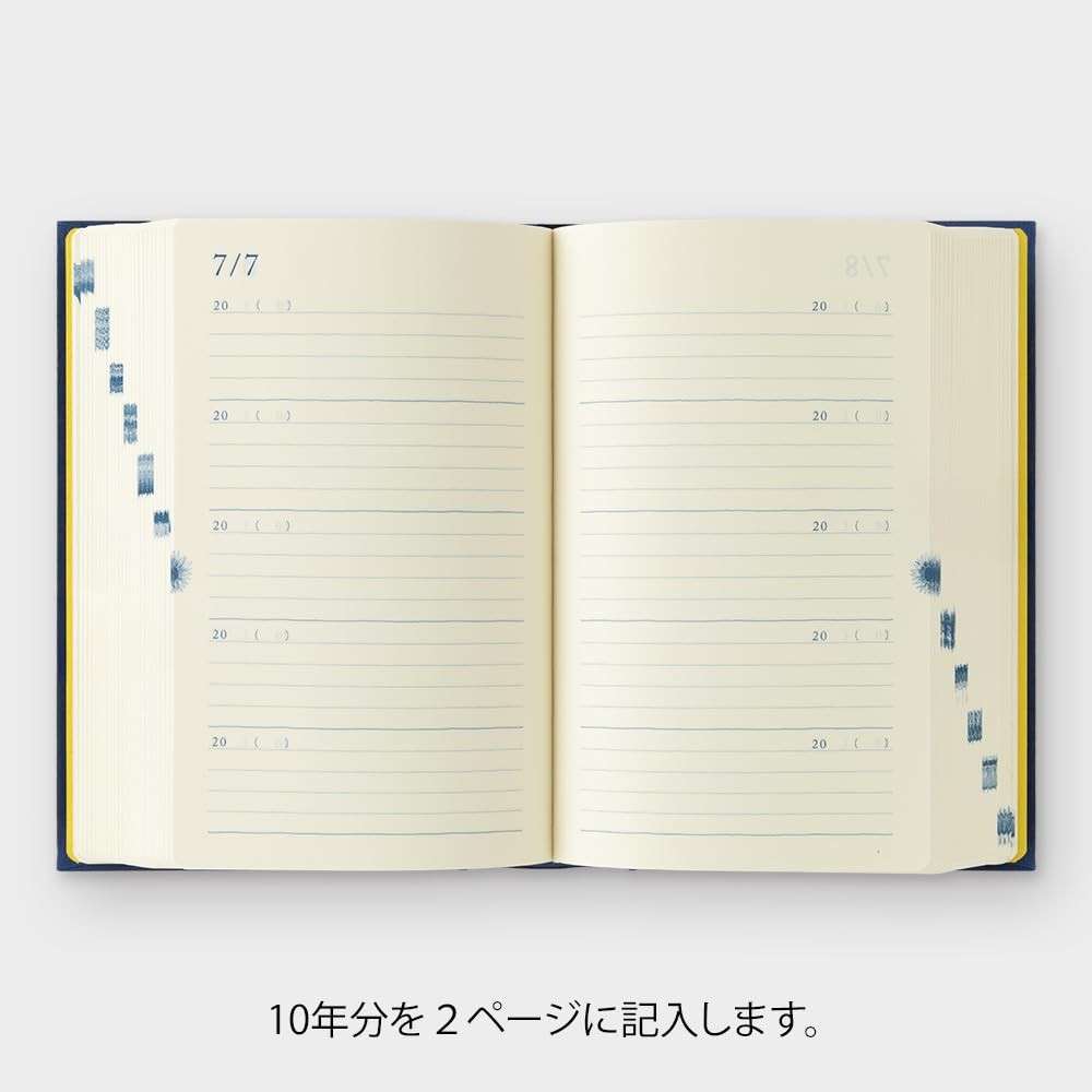DESIGNPHIL 12397006 Diary 10 Years Consecutive Door Navy Blue Journal