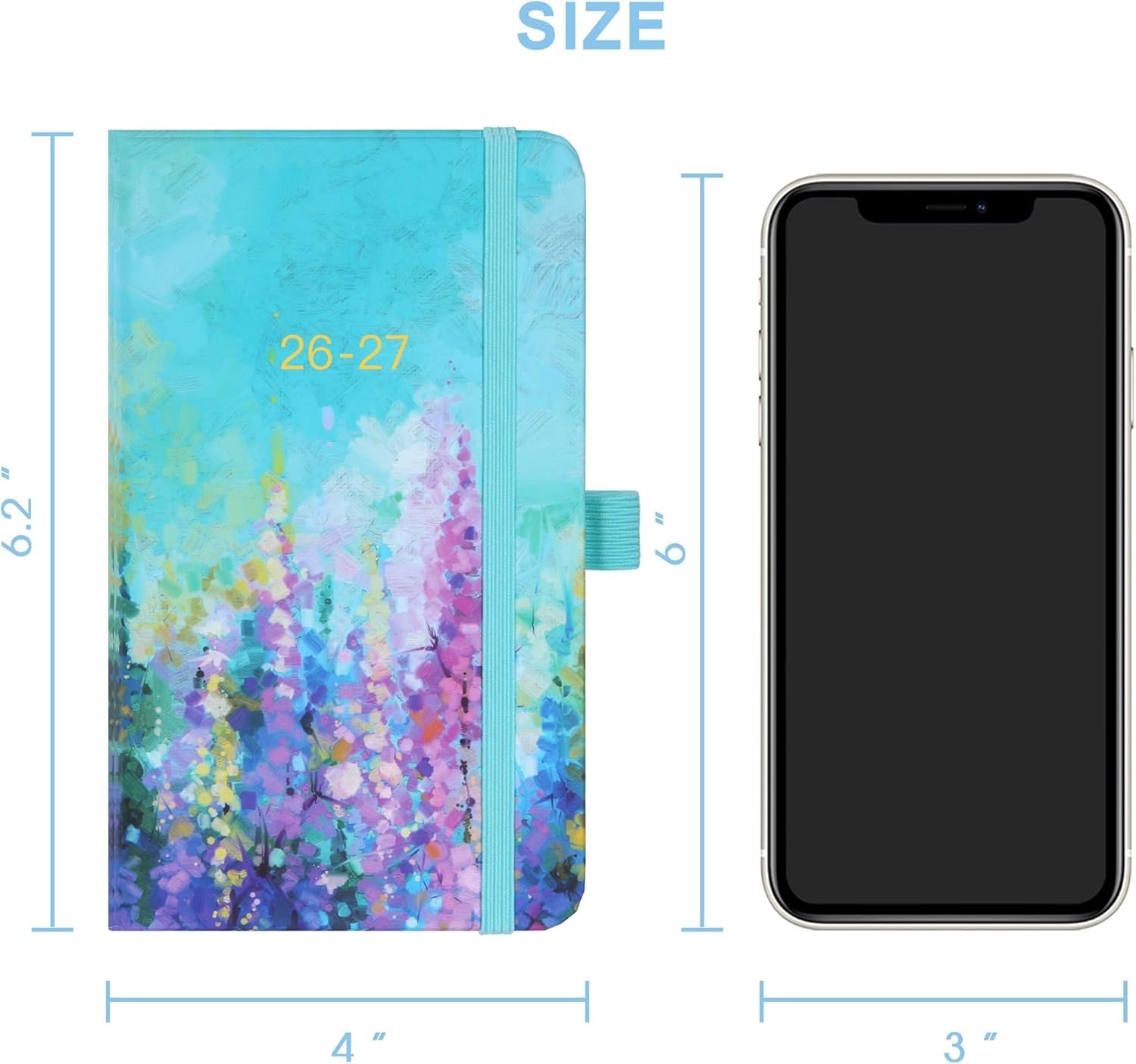 2026 Pocket Planner Oil Painting Cover Weekly Monthly Personal Organizer 2025…