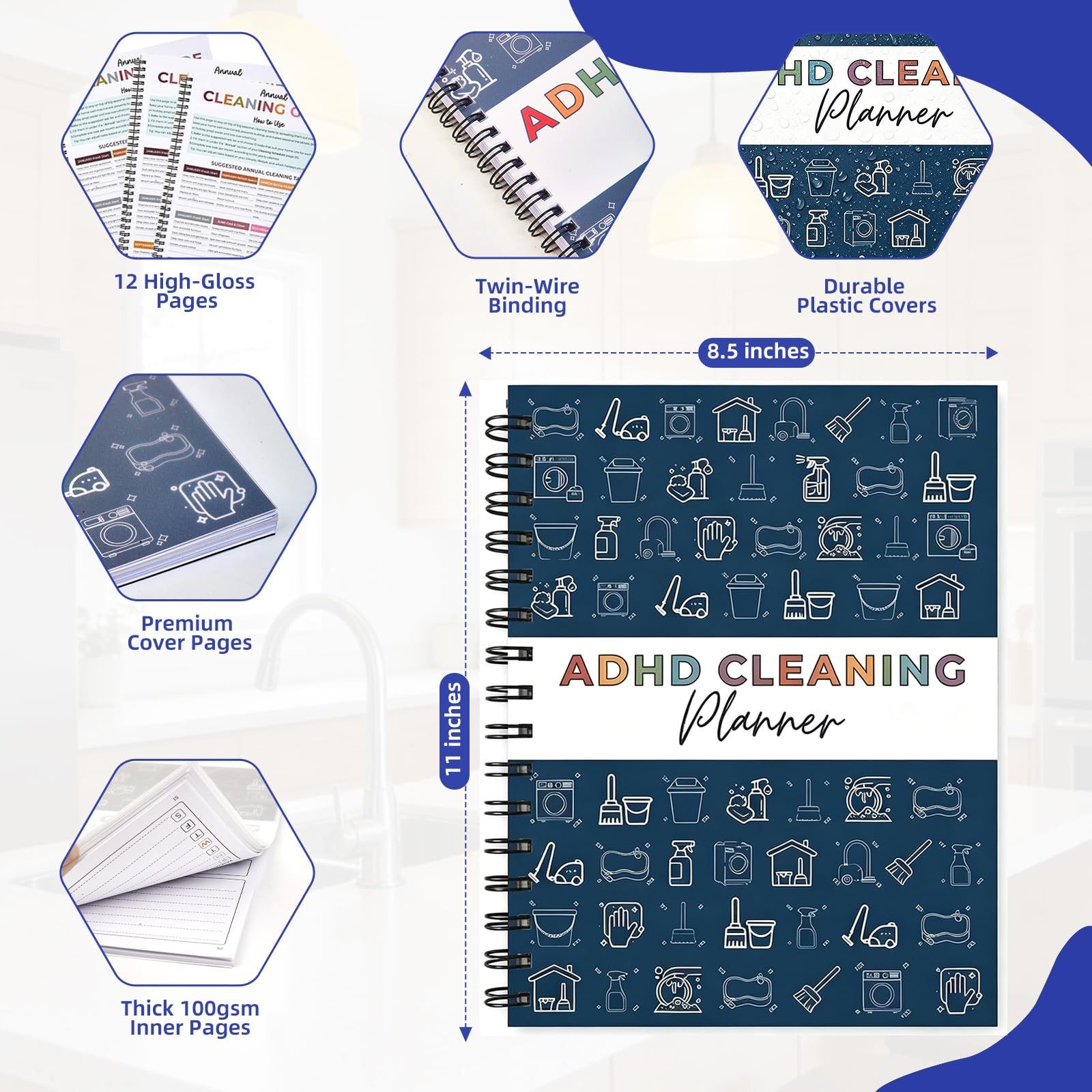 Reusable Adhd Cleaning Planner 2026 – House Cleaning Schedule And Checklist With