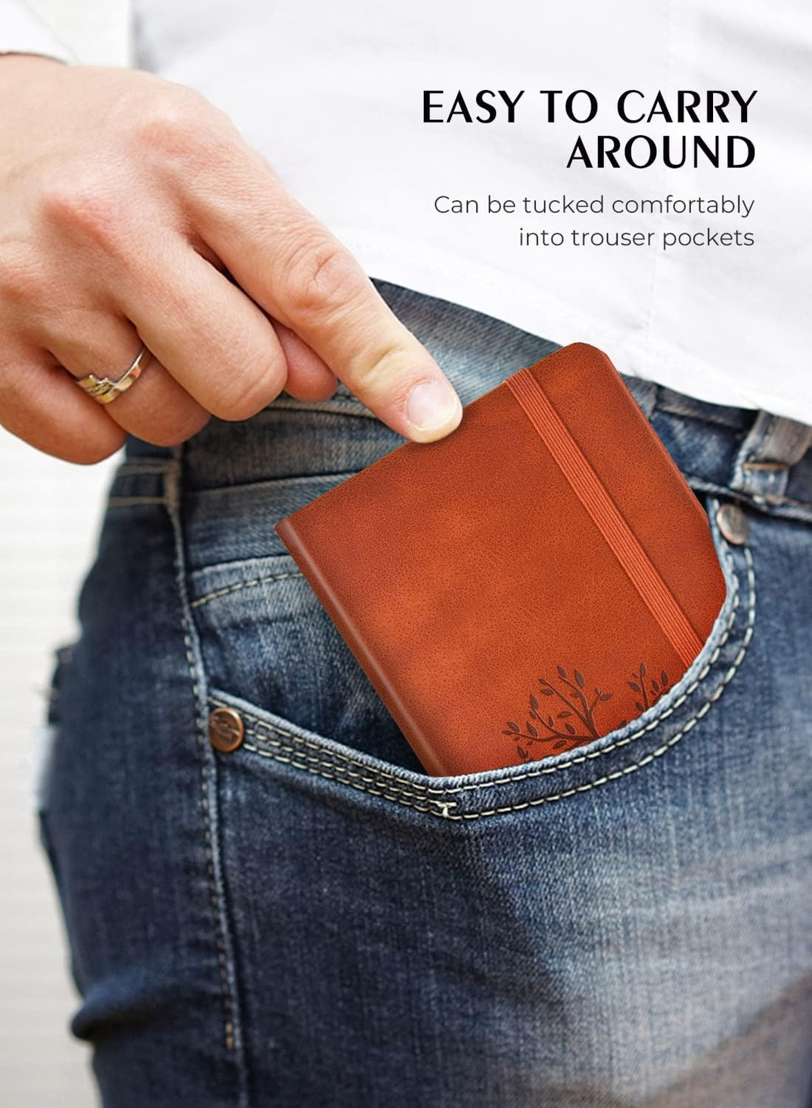 Pocket Notebook Small 2 Pack 3.7 x 5.7 Inches Brown Durable Cover Perforated