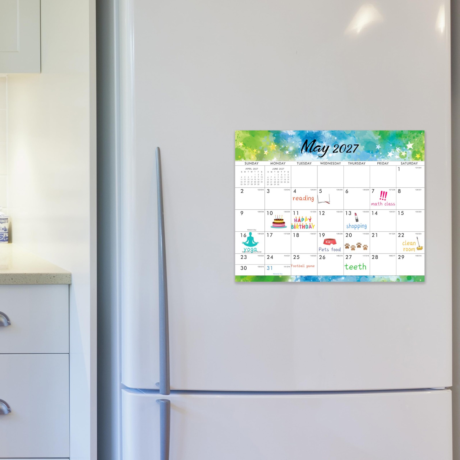 Magnetic Calendar 2026-2027 – July 2026 – December 2027, 8″ x 10″, colorful