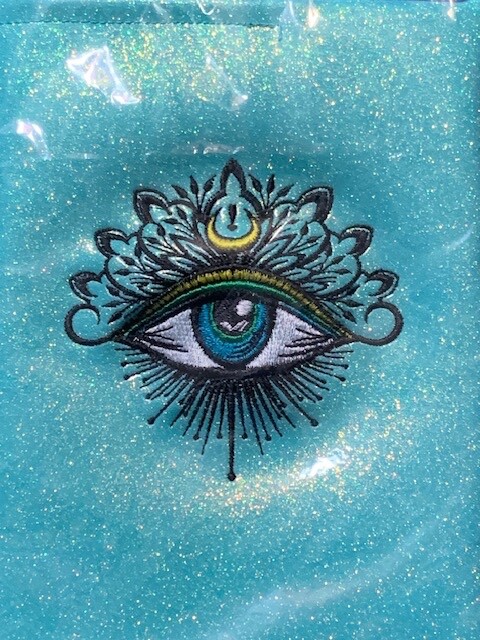 Notebook Cover Pen New Beautiful EYE emb Aqua glitter Journal 5×7 Free ship