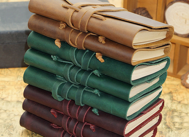 Writing notes Notebook sketchbook Diary Notepad handmade cow leather green Q282