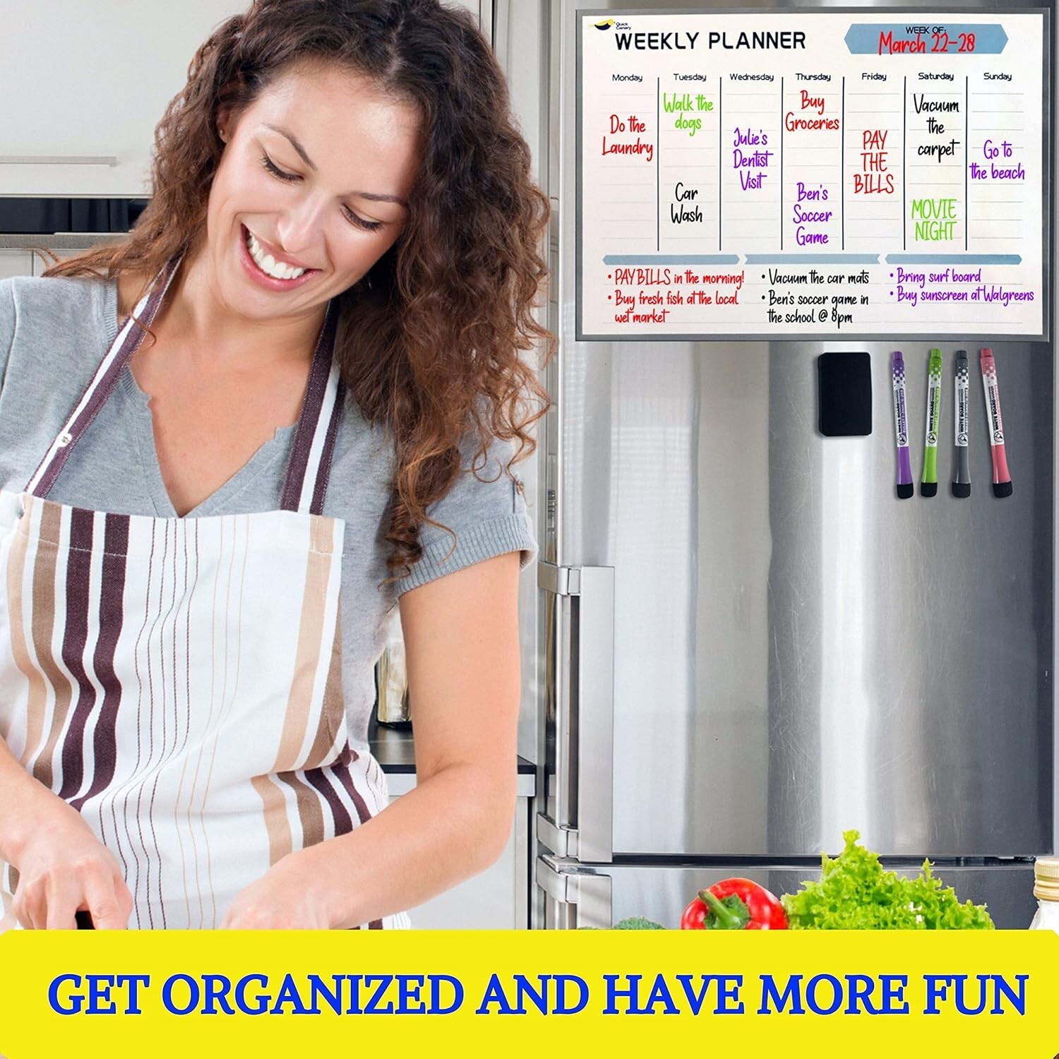 Large Magnetic Dry Erase Board Calendar – 2025 Weekly Planner for Busy Lives