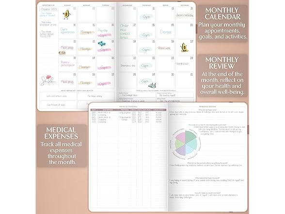 Legend Planner Medical Planner w/ Symptom Tracker Rose Gold A4 (8.5 x 11)