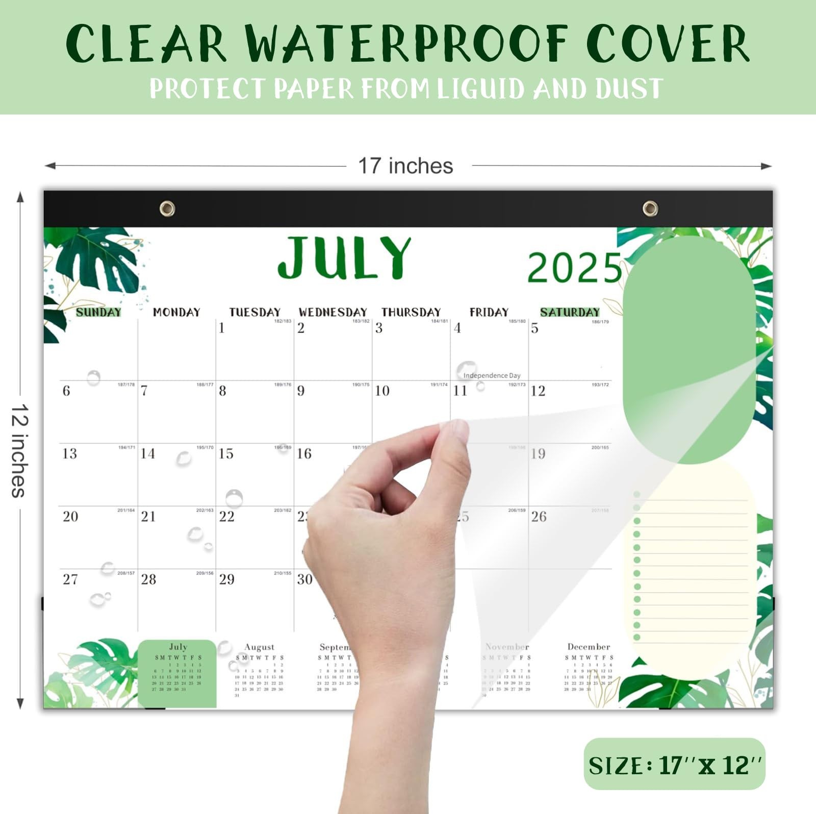 Desk Calendar 2026, 18 Months Runs from Jan. 2026-Jun. 2027, Green