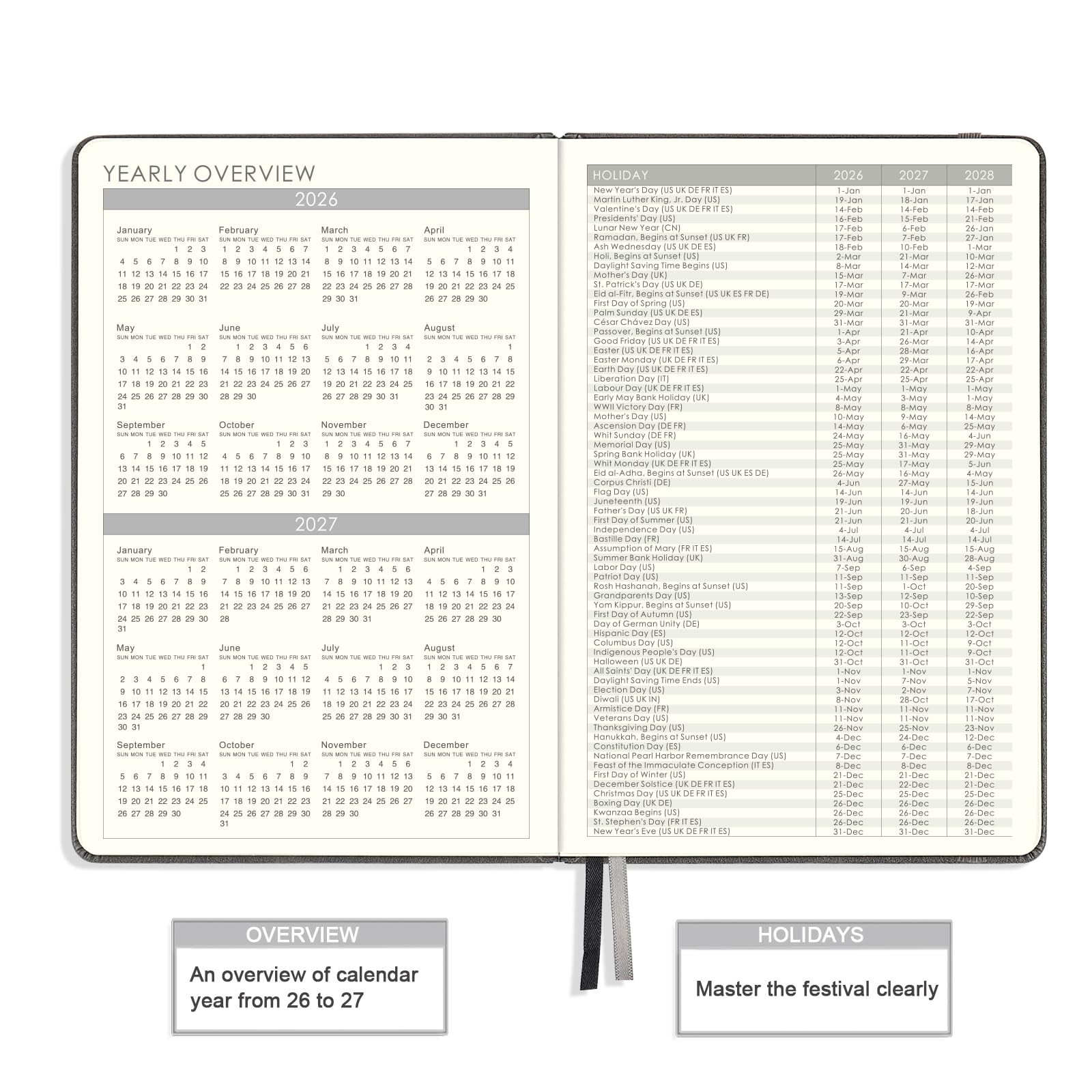 2026-2027 Planner – 5.75″ X 8.25″, JUL. 2026 – JUN. 2027, X gray