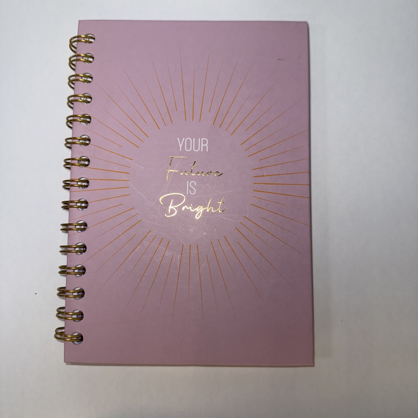 Spiral Journal 5.5in X 8in – ‘Your Future Is Bright’ – Pink