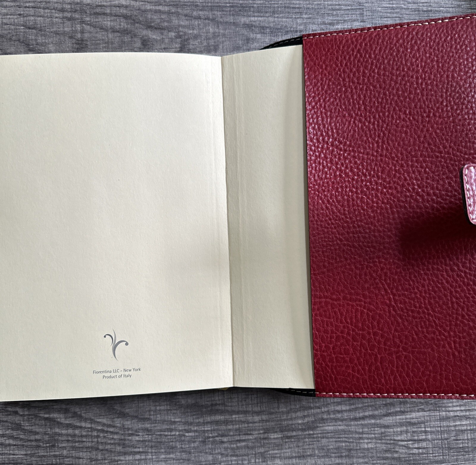 Fiorentina Italy Red Leather Journal Notebook 5.5” X 8.5” NEW