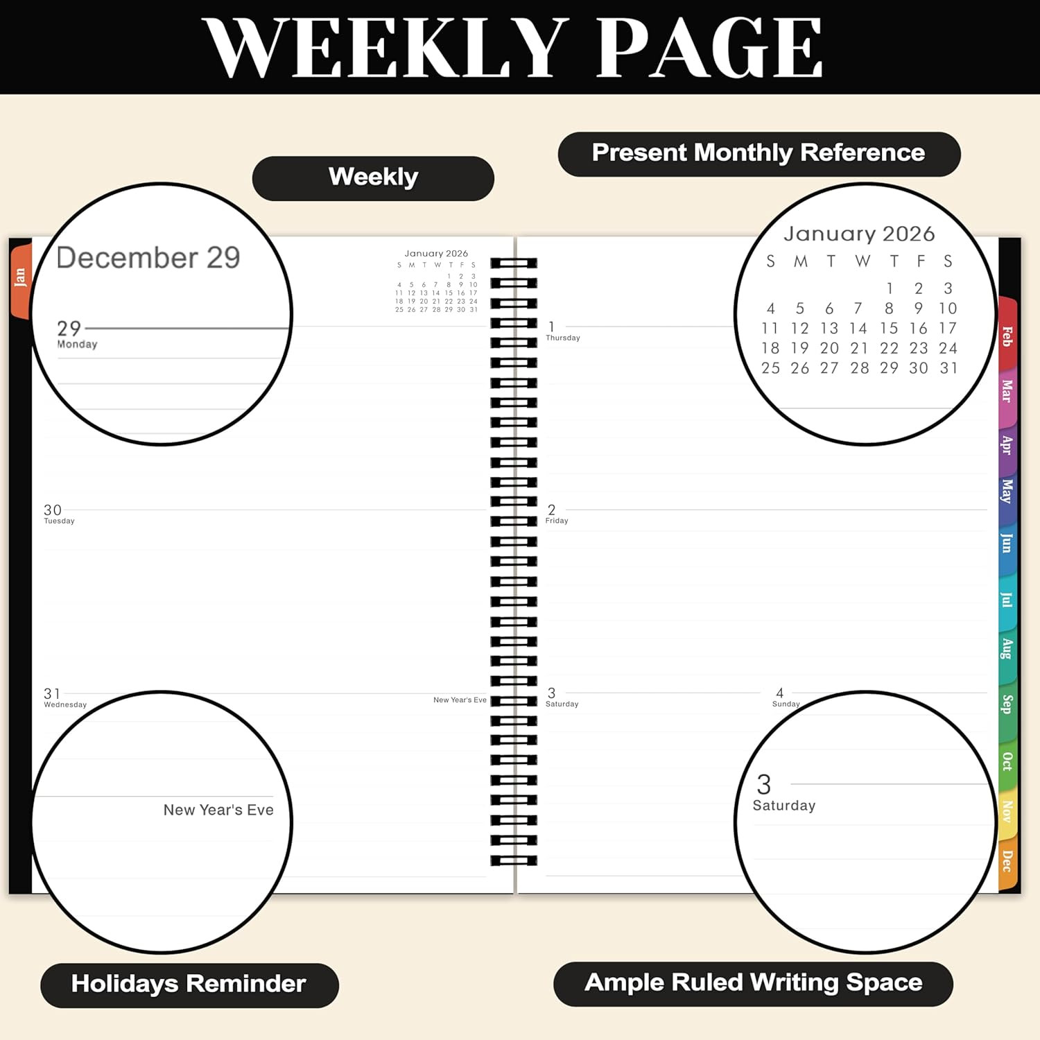 2026 Planner – 2026 Planner Weekly and Monthly, JAN. 2026 – DEC. 2026 11” X 9”