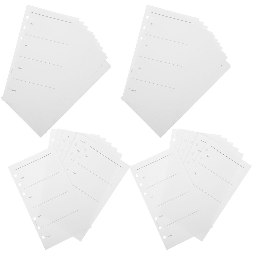 A6 Planner Refills Reusable White Paper Weekly Organizer Inserts 6 Hole