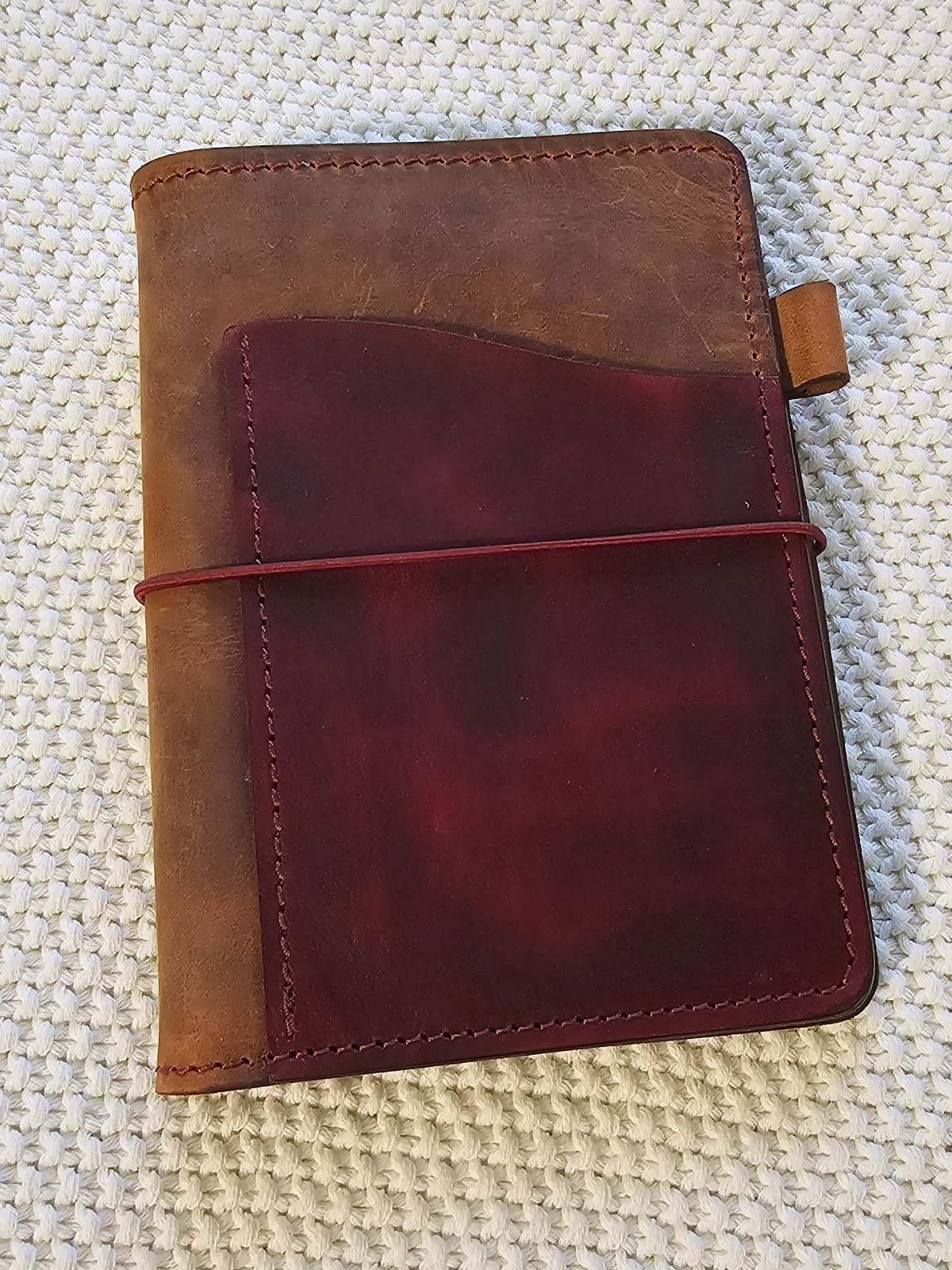 A6 Leather Slip Cover with Front Pocket and Penloop