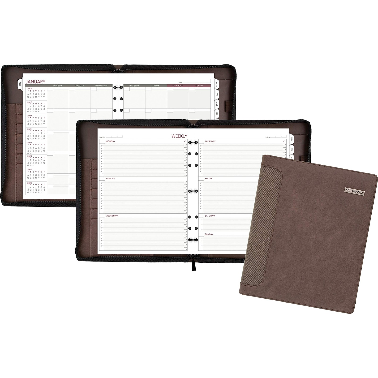 Day Runner Undated Harrison Leather Day Planner, 8-1/2-x-11-inch (307-0304), …