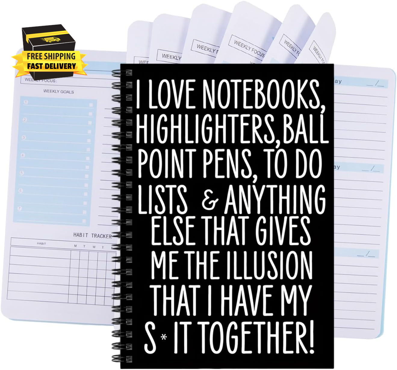 2026 Weekly Monthly Planner with Habit Tracker, A5 Spiral Notebook, Daily To-Do