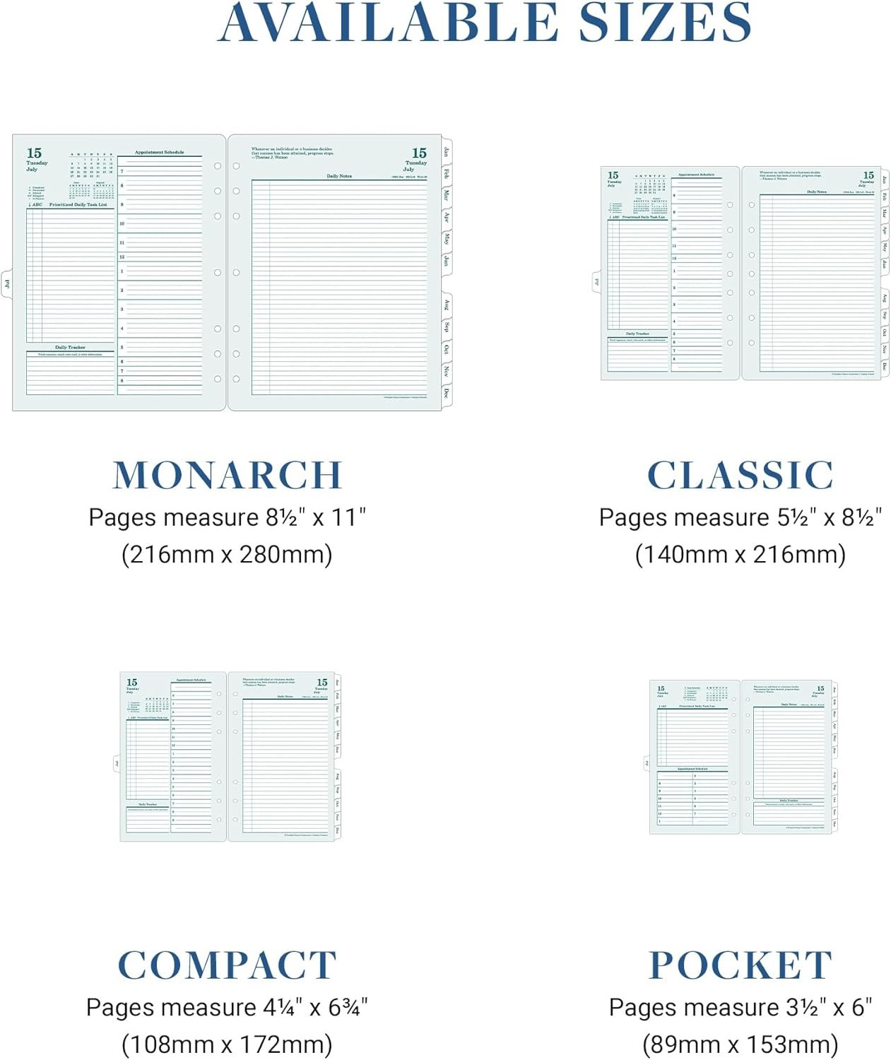 Elegant Ring-Bound Planner: Jul 2025 – Jun 2026, Two Pages Per Day, Monarch Size