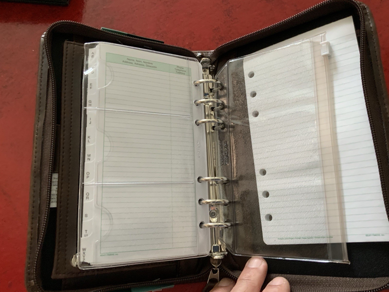 Day-Timer Wire-Bound Leather Organizer System Agenda Brown # 68444