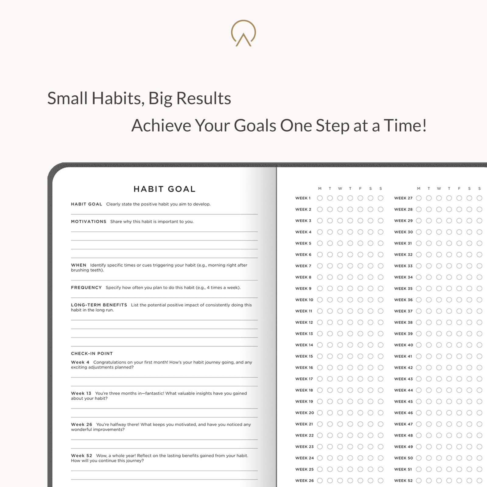 LASTING PACE Undated Weekly Planner 2025-2026 – 6×9” Habit Tracker, Calendar,