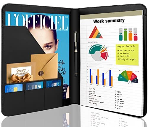 1 Pack Business Padfolio Portfolio with Letter Size Writing New Black 1 Pack