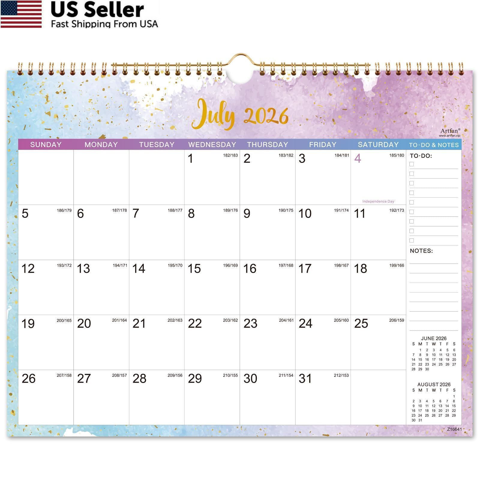 Wall Calendar 2026-2027 – Calendar, JUL 2026 – 14.8″ x 11.5″, white