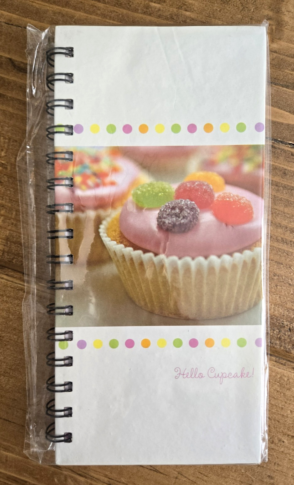Studio 18 Spiral Hardcover Journal Notepad Lined Paper Hello Cupcake! 8.5 x 4″