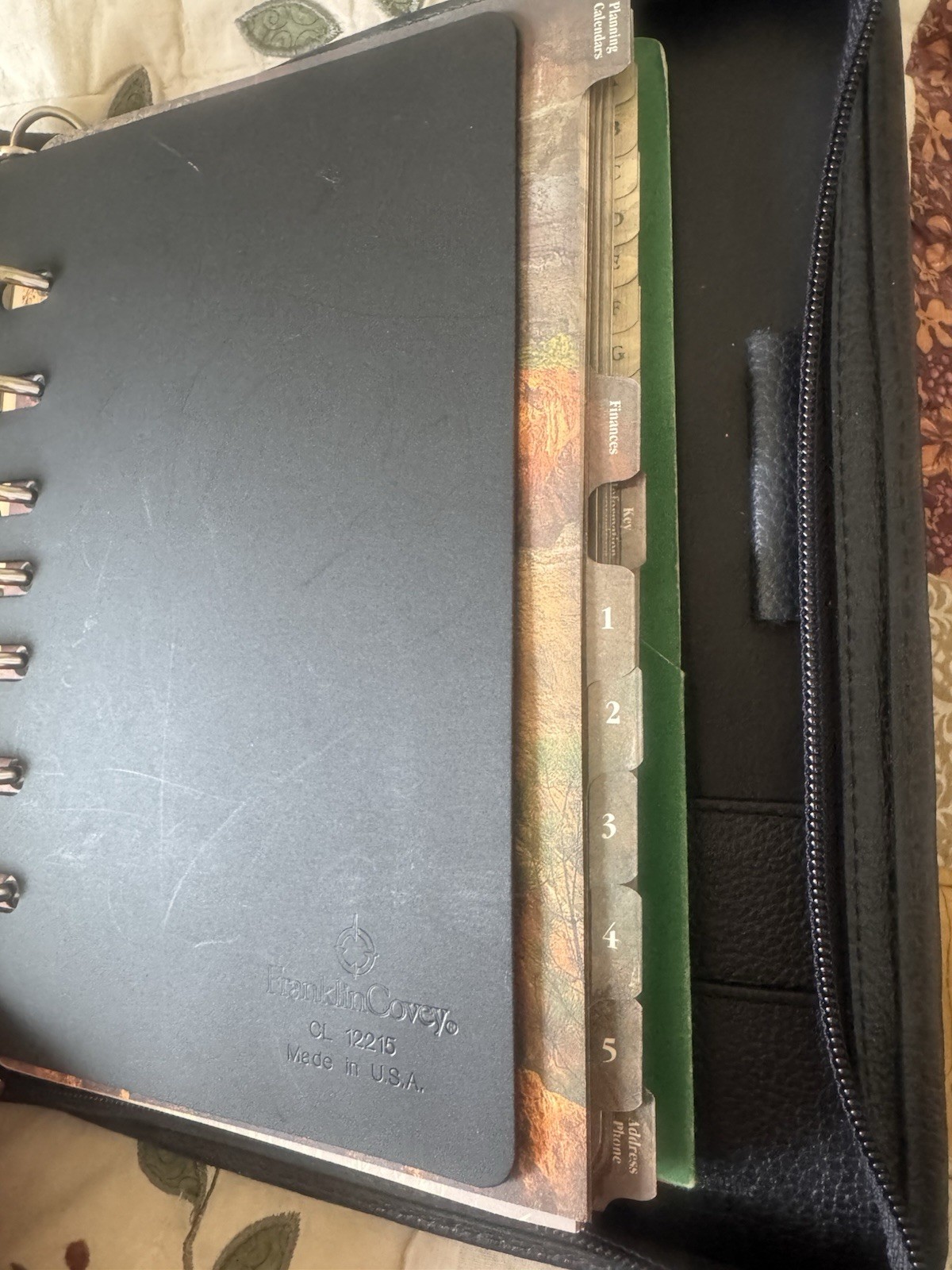 Vtg Franklin Covey Planner 7 Ring Top Grain Verona Leather Blue 1996-97 Bundle