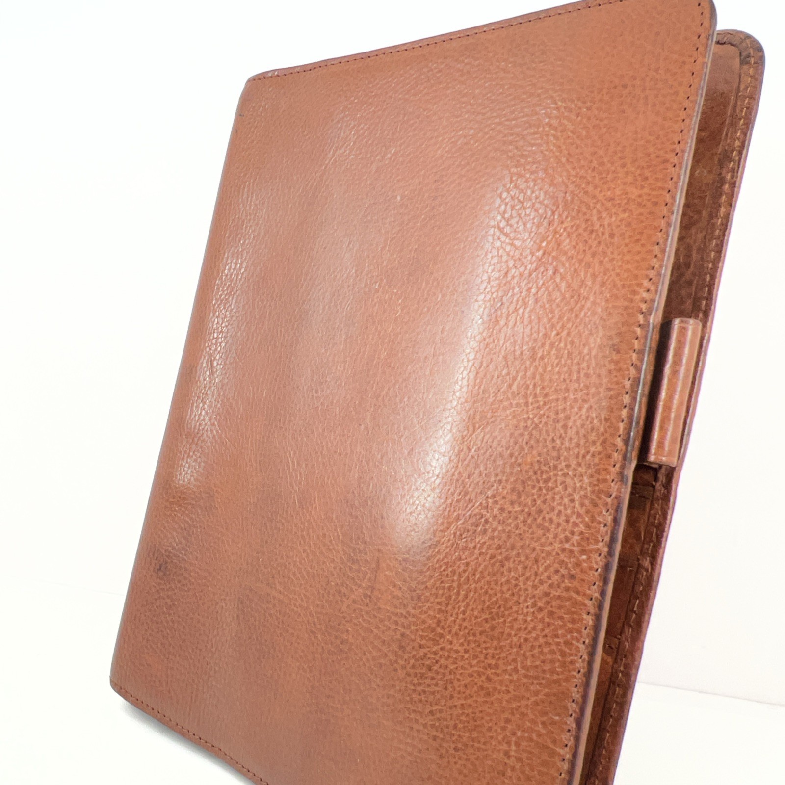 Franklin Covey Full Grain Italian Leather 7 Ring Binder Chestnut Brown Vintage