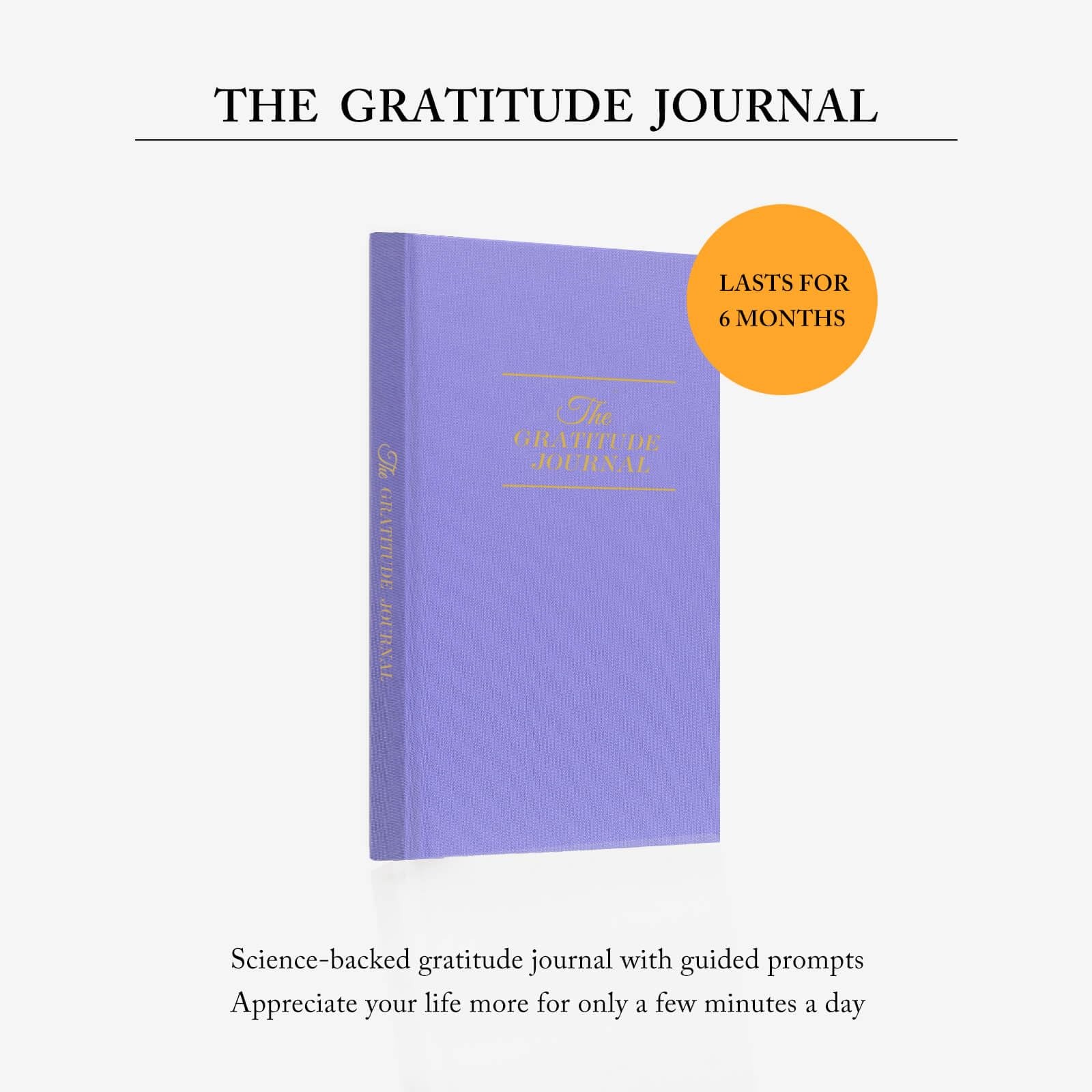 The Gratitude Journal – for More Mindfulness, Happiness, 5×8 inches, Lavender