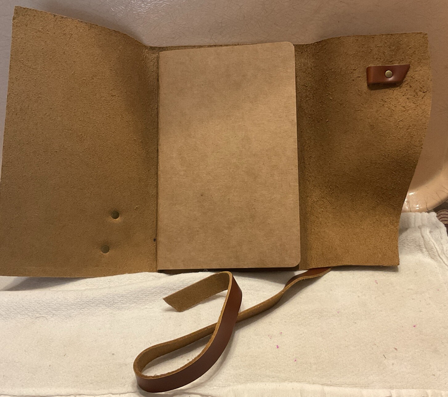 New Portland Leather Goods Large Wrap Journal Madrone Smooth Leather 5.5” X 9”