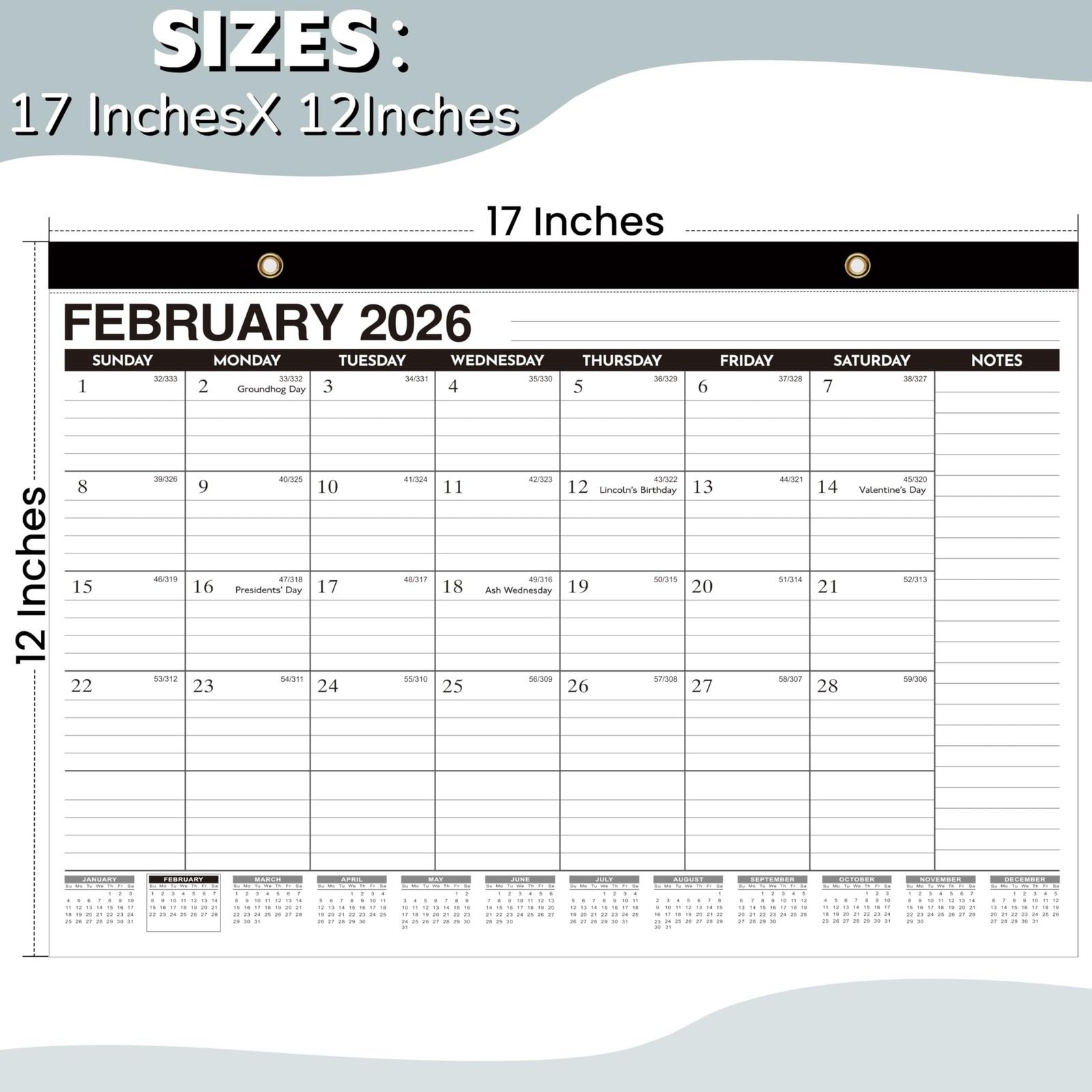 Desk Calendar 2026-2027 – 18 Months Wall Calendar Until June 2027, 17″ x 12″,…