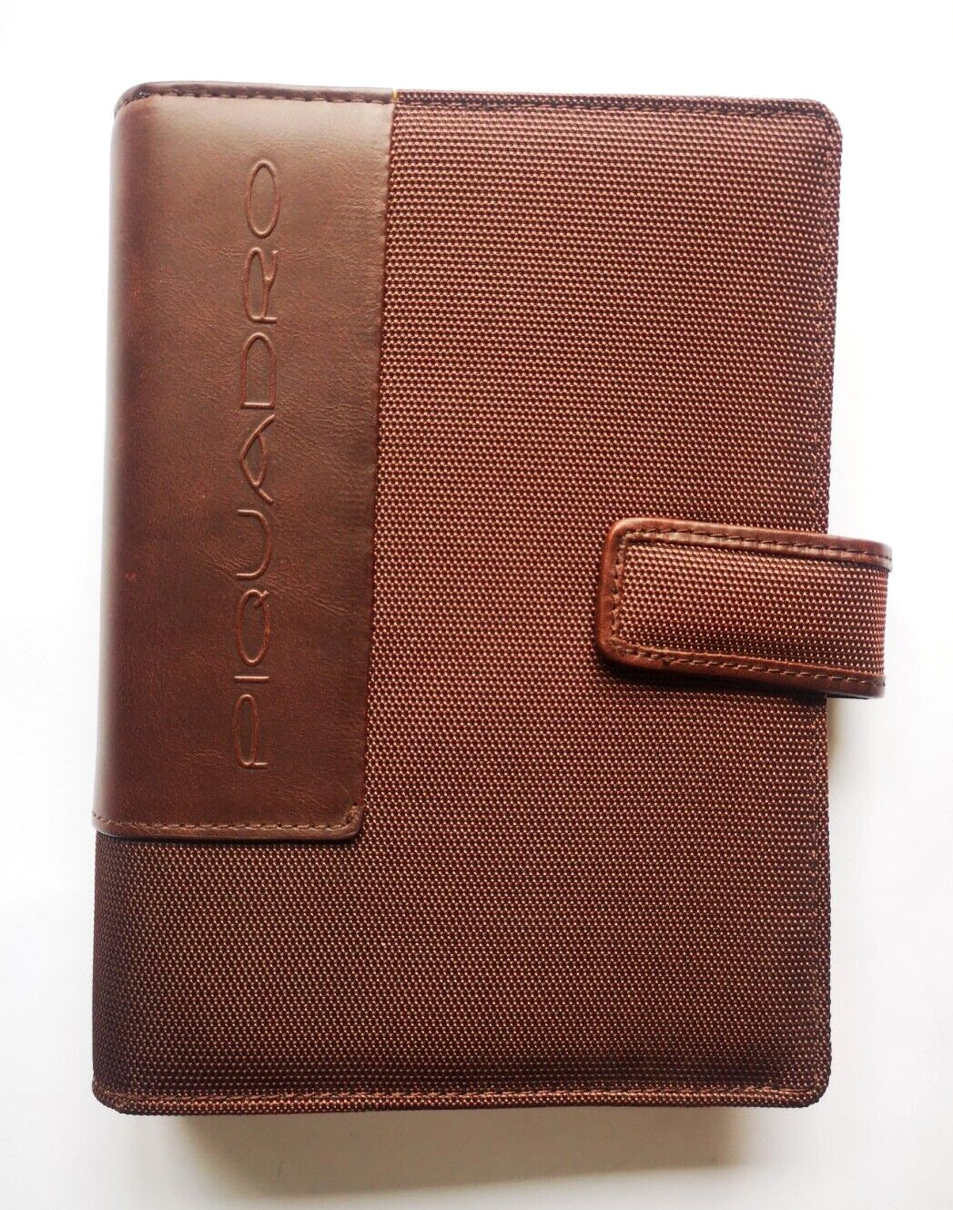 Piquadro Leather Synthetic Organizer Agenda Planner Cover Brown Medium Italy New