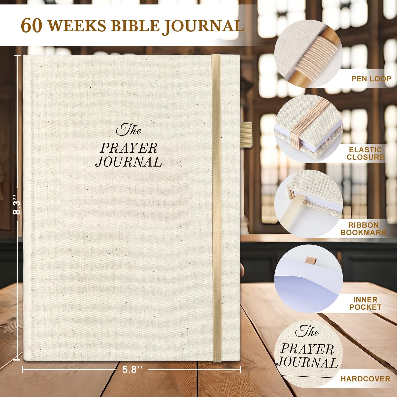 Zorblinx Prayer Journal for Woman – 60 Weeks Bible with Beige