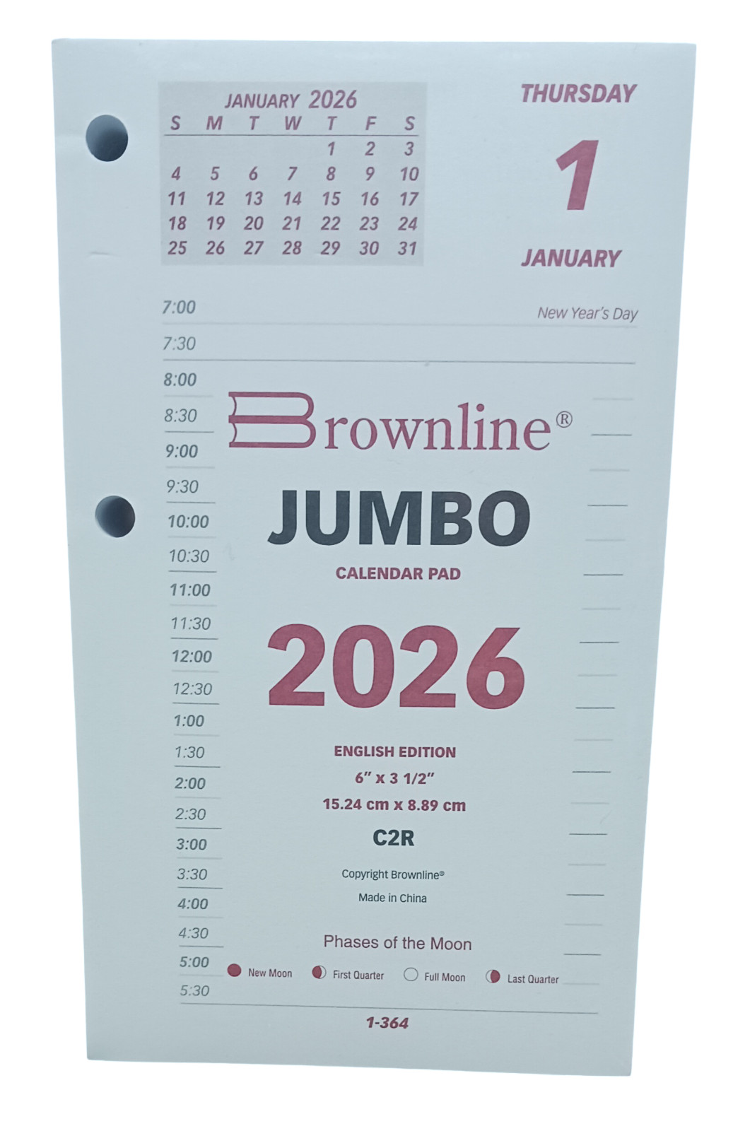 2024 Brownline C2R Jumbo Calendar Home Office Calendars Pad Refill 6″ x 3-1/2″
